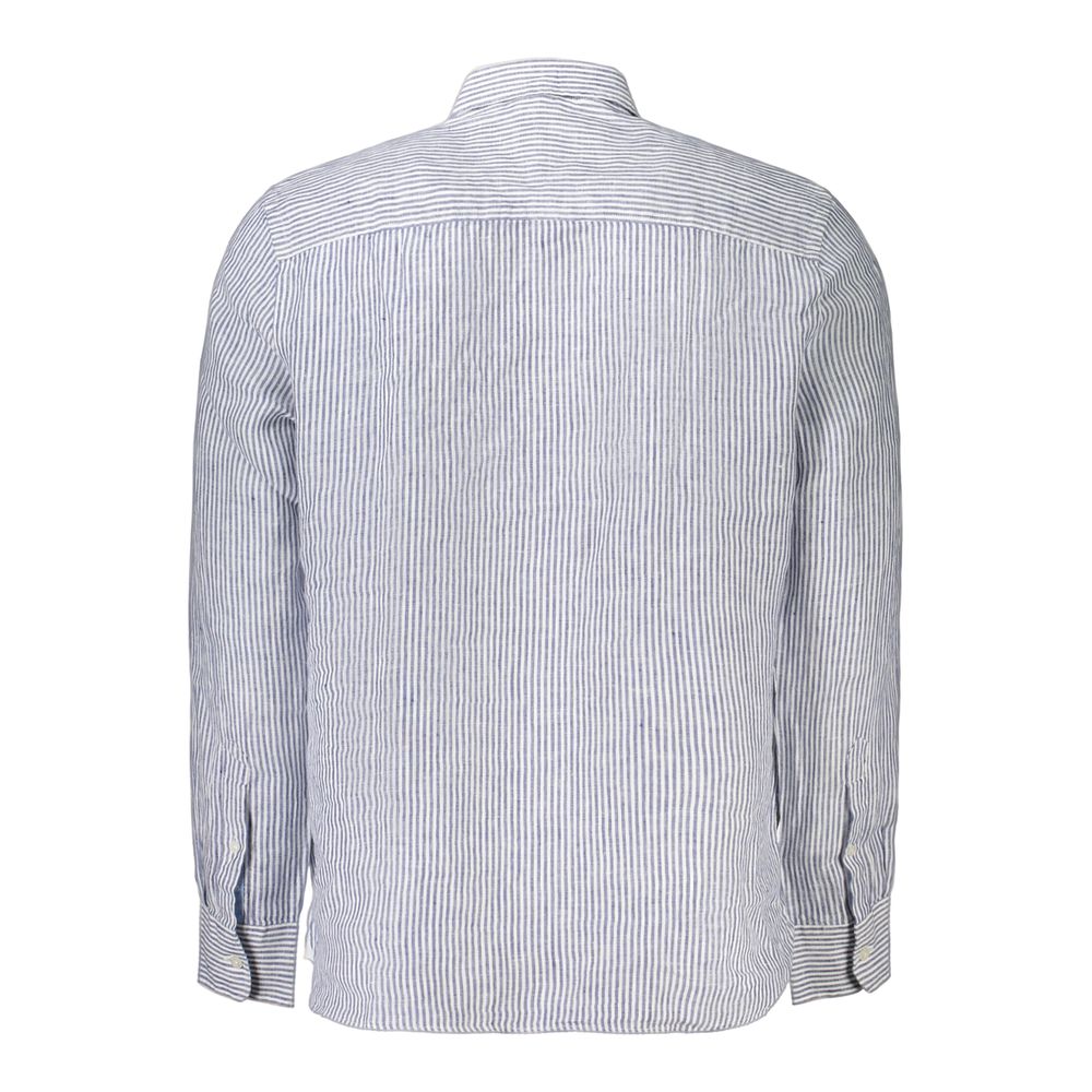 North Sails Blaues Leinenhemd mit Muster