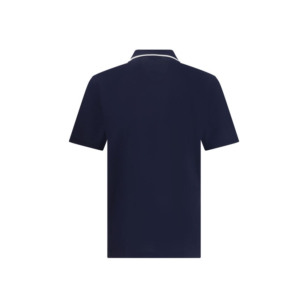 Ferragamo Blaues Baumwoll-Polohemd