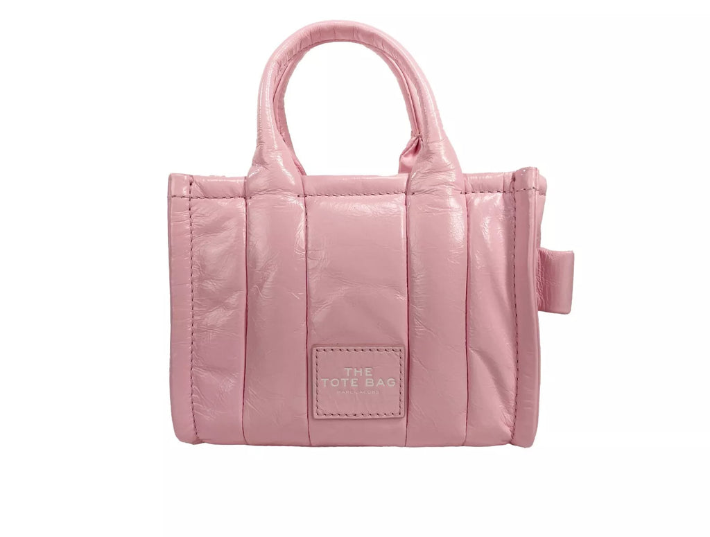 Marc Jacobs The Shiny Crinkle Micro Tote Bubblegum Leder Crossbody-Tasche