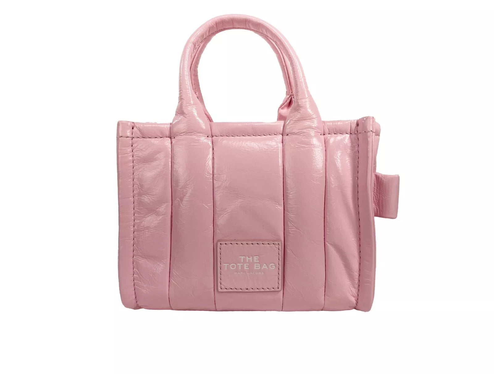Marc Jacobs The Shiny Crinkle Micro Tote Bubblegum Leder Crossbody-Tasche