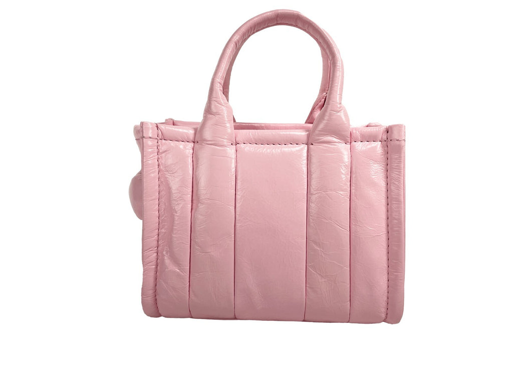 Marc Jacobs The Shiny Crinkle Micro Tote Bubblegum Leder Crossbody-Tasche