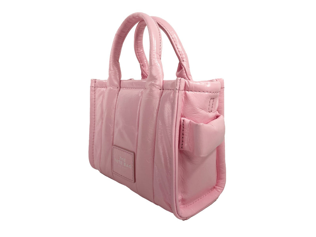 Marc Jacobs The Shiny Crinkle Micro Tote Bubblegum Leder Crossbody-Tasche