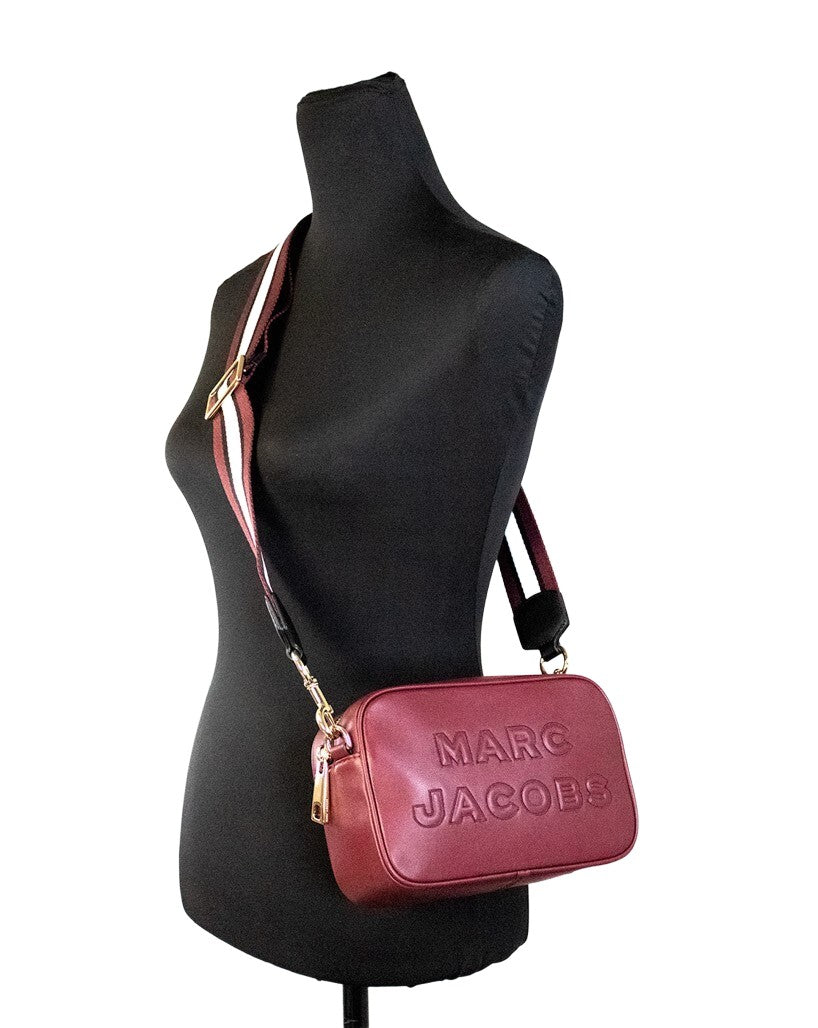 Marc Jacobs Flash Pomegranate Smooth Leather Embossed Camera Crossbody Bag Handbag