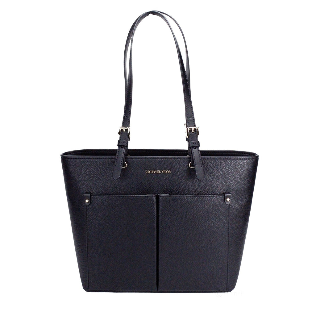 Michael Kors Women's Jet Set Travel Medium Double Pocket Tote Black/Silver 35F3GTVT8B-001
