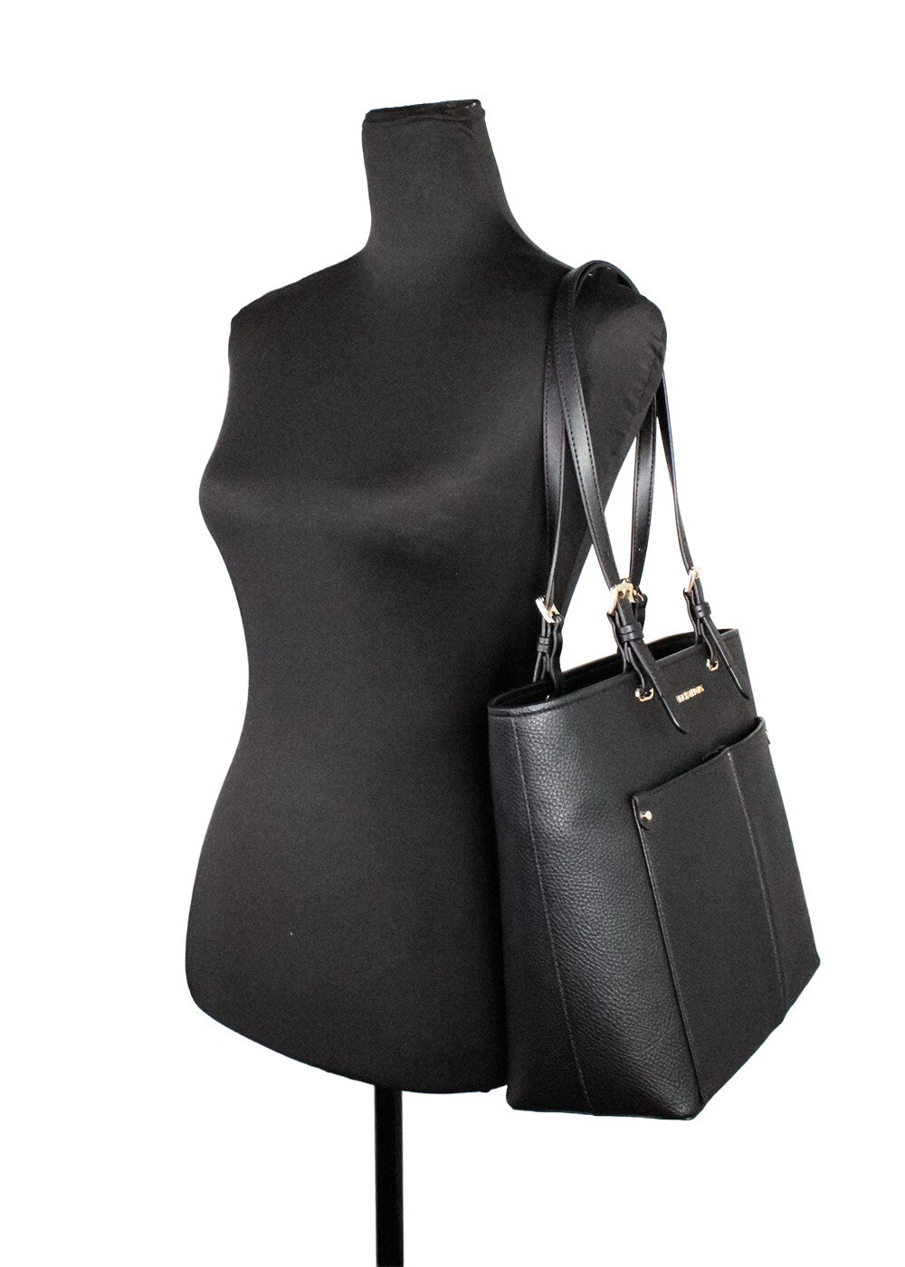 Michael Kors Women's Jet Set Travel Medium Double Pocket Tote Black/Silver 35F3GTVT8B-001