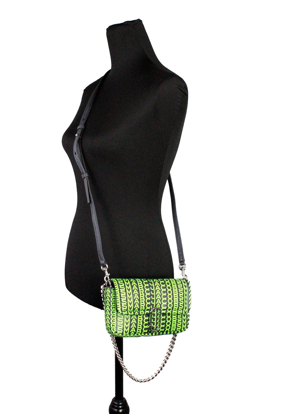 Marc Jacobs Neon Green The Monogram Leather J Marc Mini Shoulder Bag Crossbody Bag