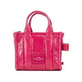 Marc Jacobs The Shiny Crinkle Micro Tote Magenta Leder Crossbody Bag Handtasche