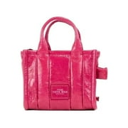 Marc Jacobs The Shiny Crinkle Micro Tote Magenta Leder Crossbody Bag Handtasche