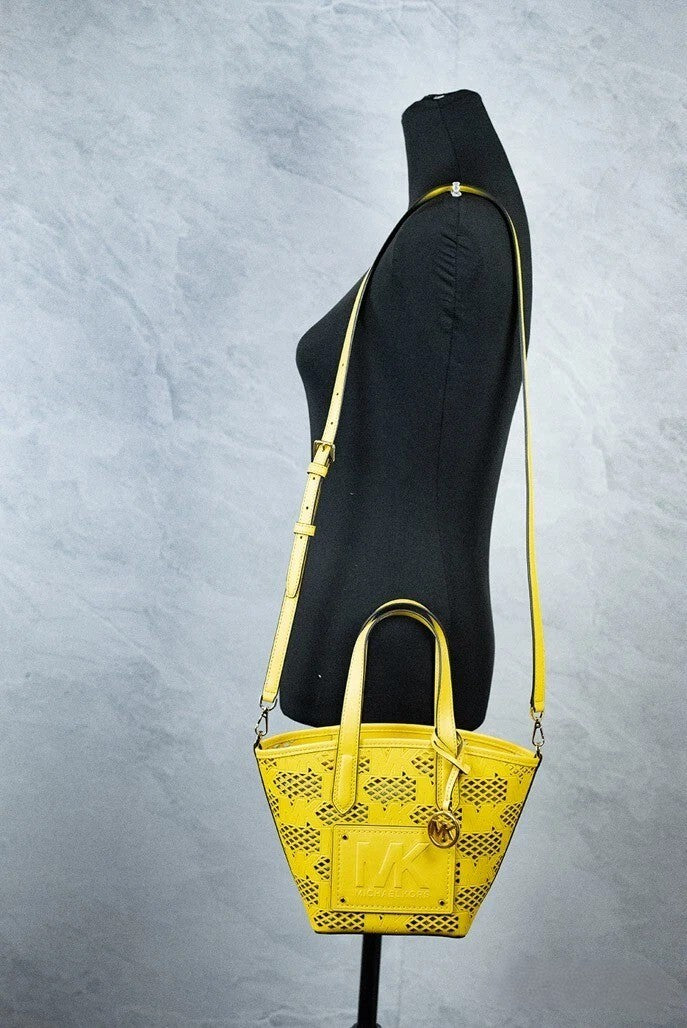 Michael Kors Kimber Small Daffodil Leder 2-in-1 Reißverschluss-Tasche Umhängetasche Geldbörse