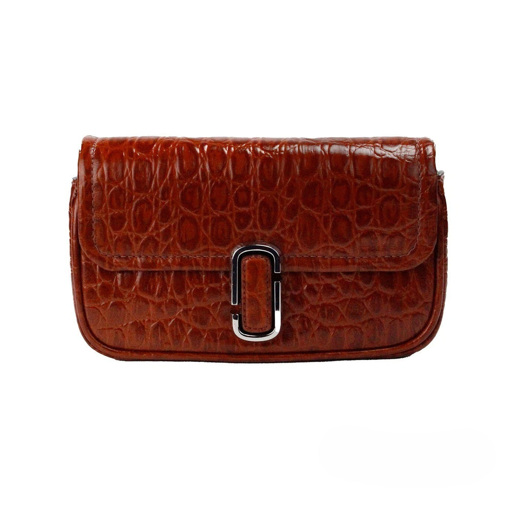 Marc Jacobs The Mini Shoulder Bag Spice Brown Geprägtes Leder Umhängetasche