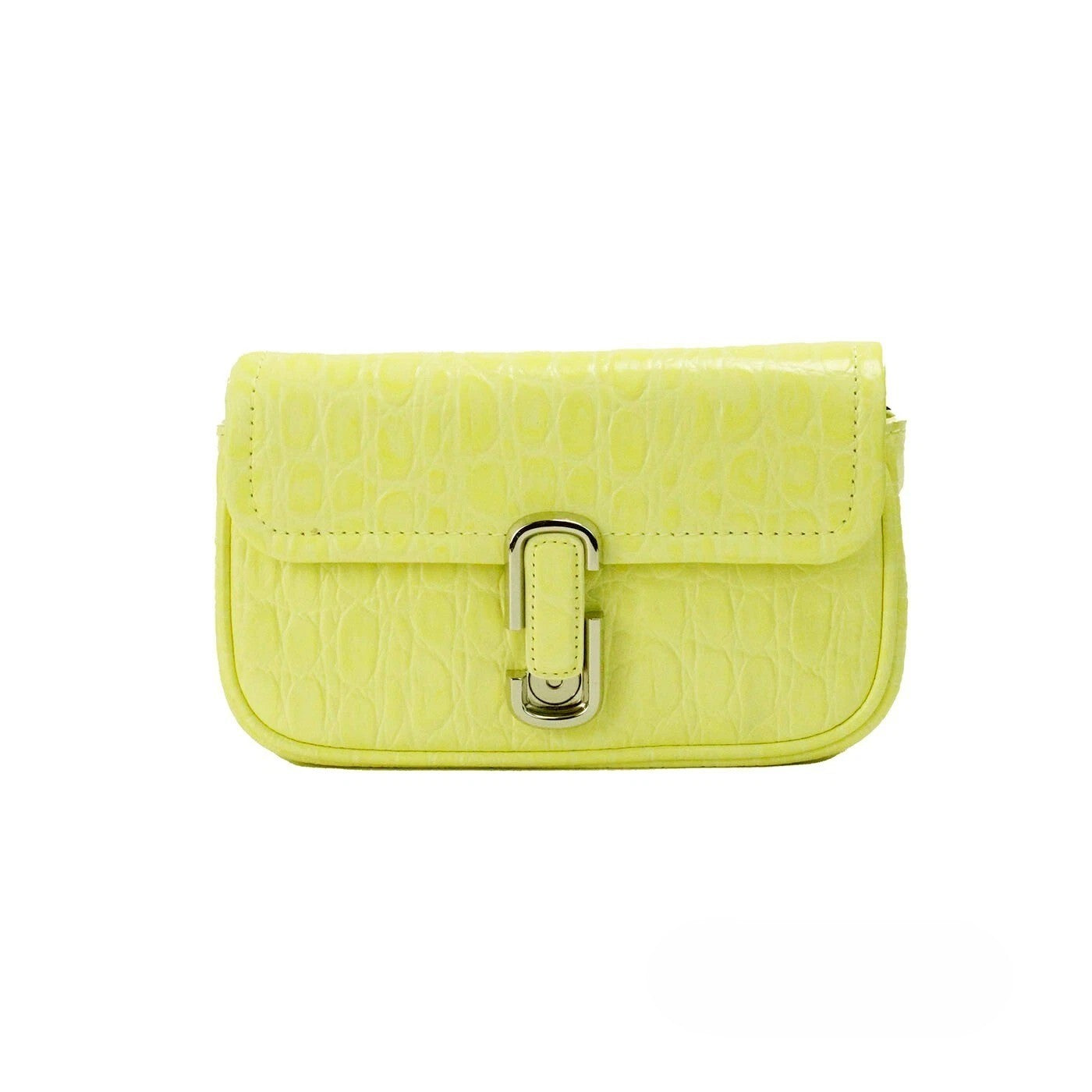 Marc Jacobs The Mini Shoulder Bag Yellow Embossed Leather Shoulder Bag