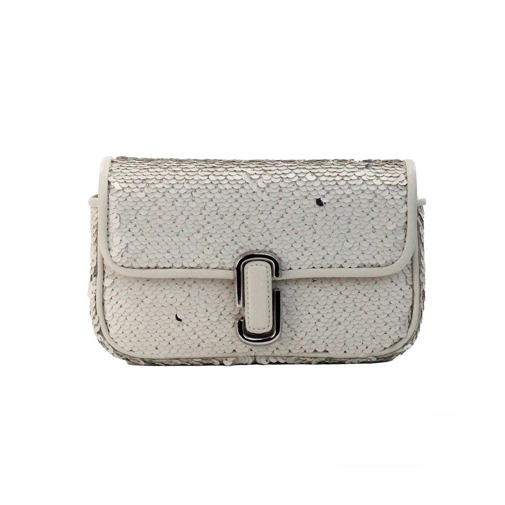 Marc Jacobs The Mini J Marc Shoulder Bag Cream Sequin Crossbody Bag