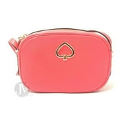 Kate Spade New York Damen Kourtney Kamera-Umhängetasche mit Reißverschluss aus genarbtem Leder (Stoplight)