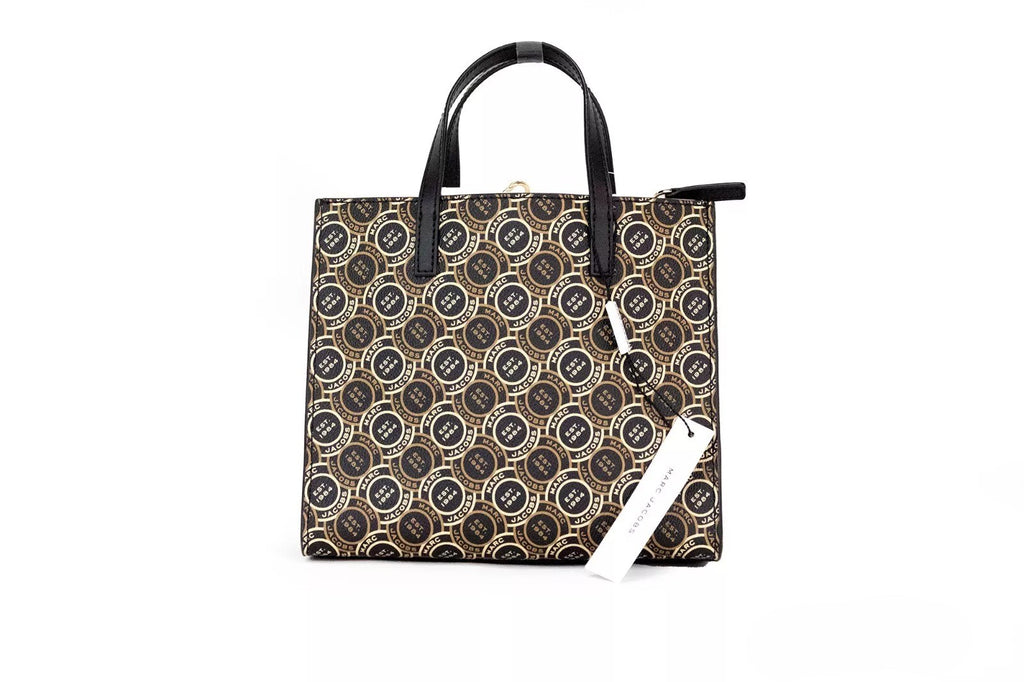 Marc Jacobs Mini Grind Signet Bedruckte Leder Crossbody Tote Handtasche