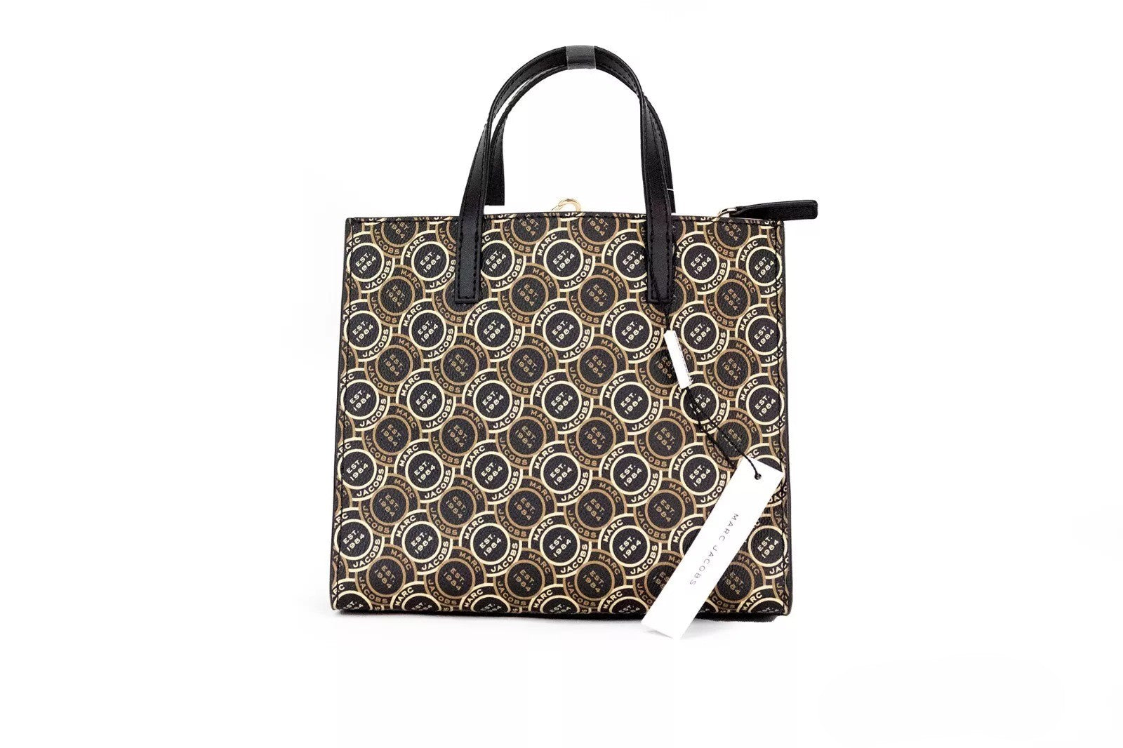 Marc Jacobs Mini Grind Signet Bedruckte Leder Crossbody Tote Handtasche
