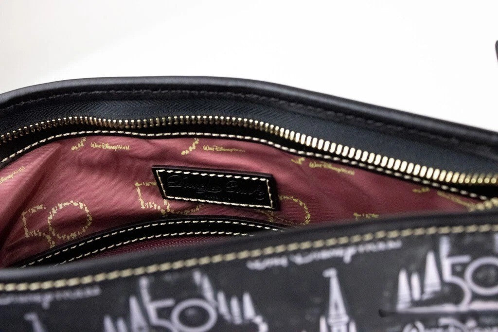 Dooney & Bourke Schwarze Walt Disney World 50th Anniversary Leder-Tasche