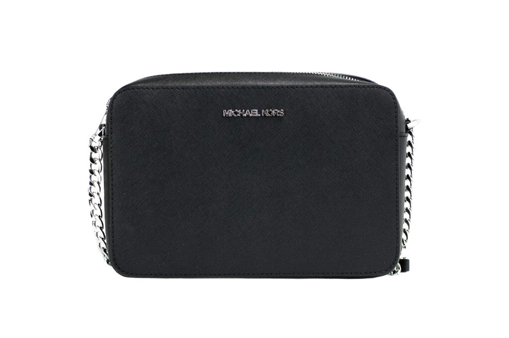 Michael Kors Jet Set Large East West Crossbody Bag in Black Saffiano Leather