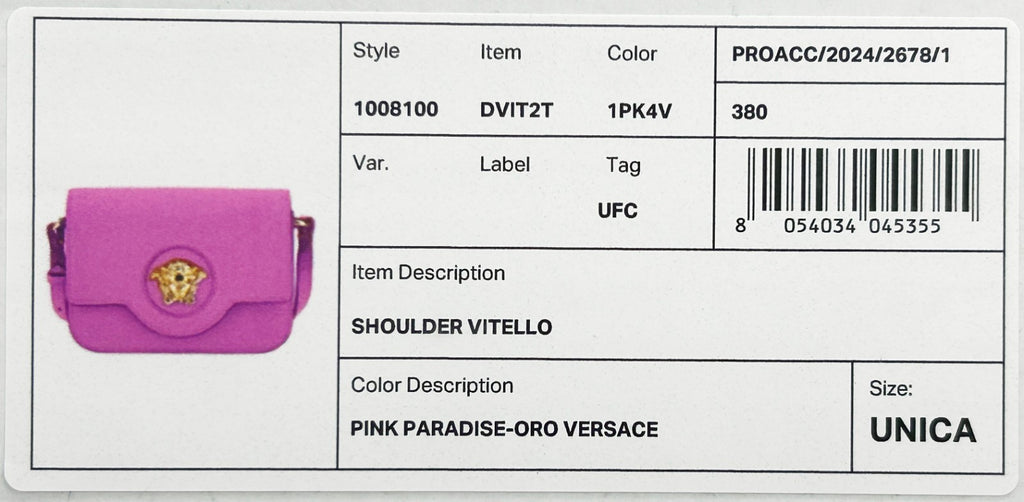 Versace La Medusa Schultertasche aus rosa Leder
