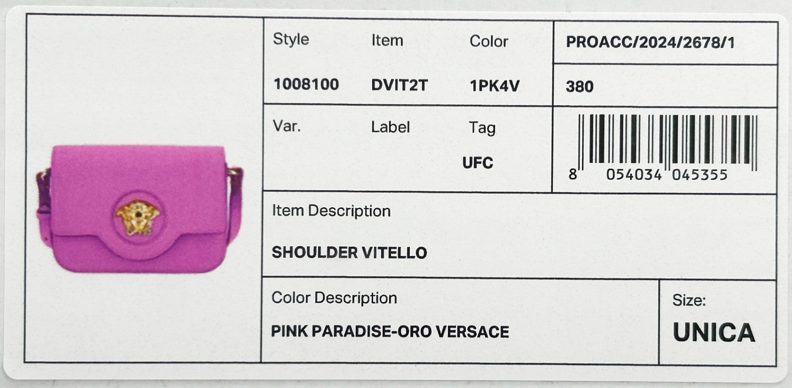 Versace La Medusa Schultertasche aus rosa Leder