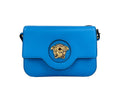 Versace La Medusa blue leather shoulder bag