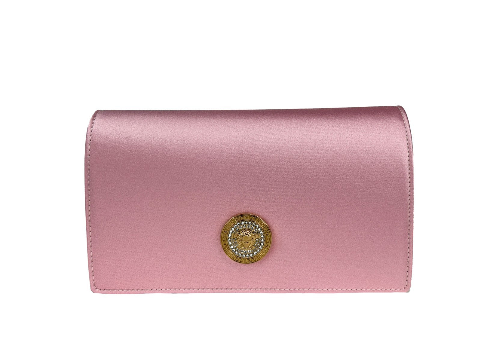 Versace Medusa Crystal Satin Mini Chain Shoulder Bag Handbag