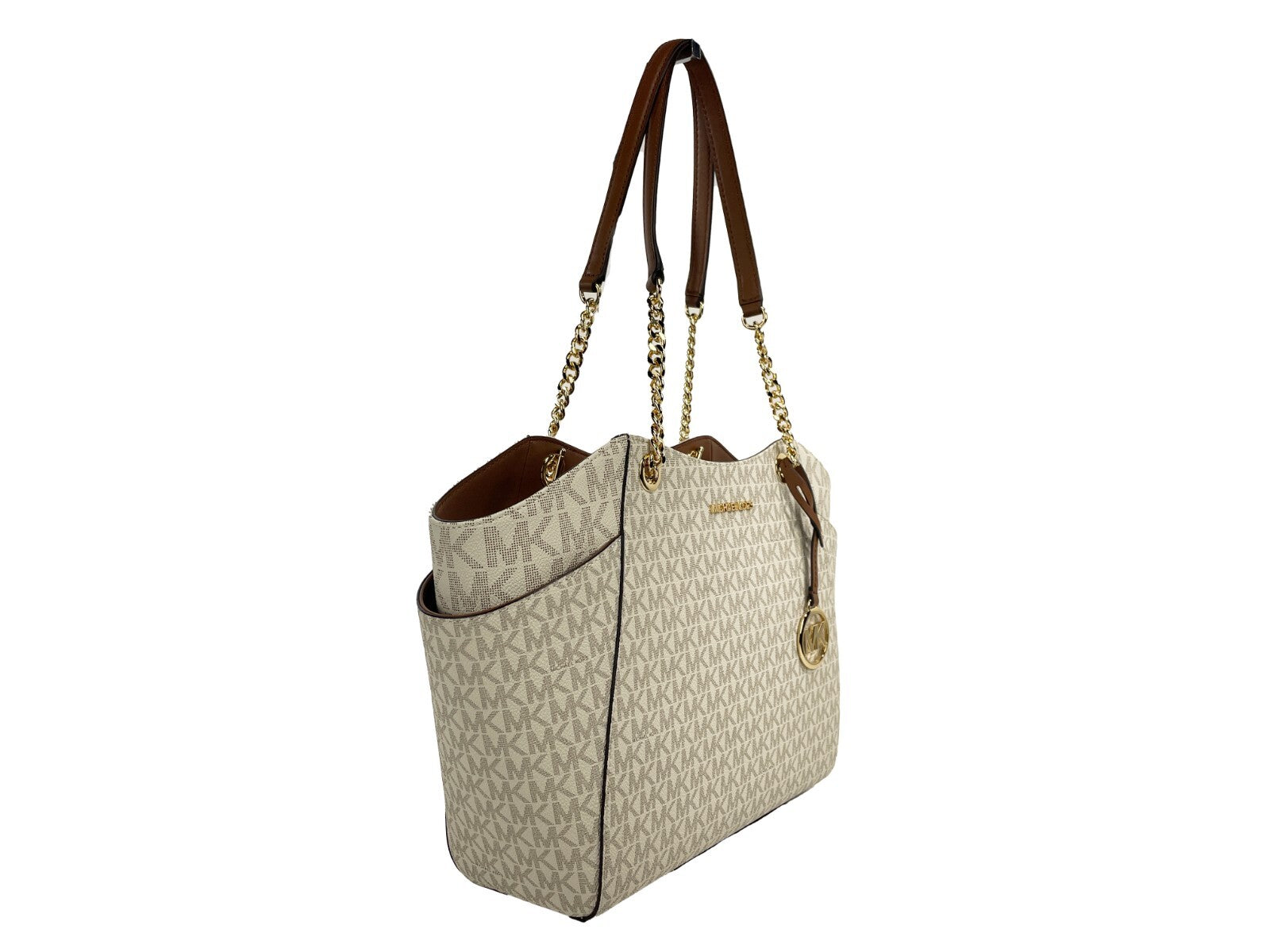 Michael Kors Jet Set Travel Large Logo Bag Vanilla