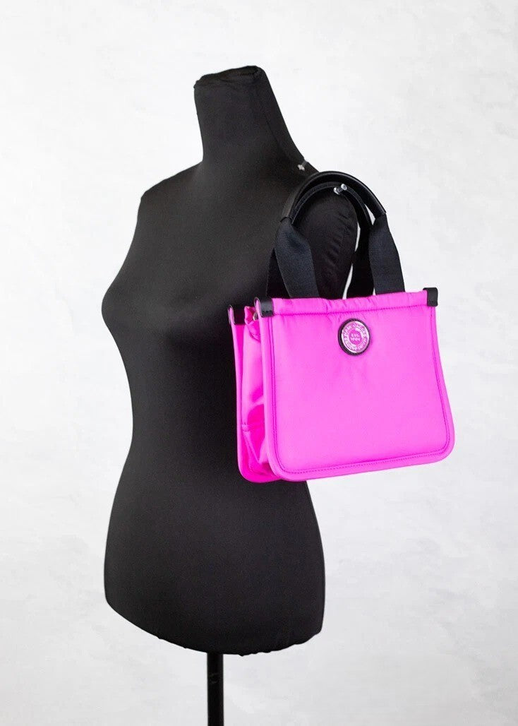 Marc Jacobs Kleine Neon-Fuchsia Nylon-Stofftasche Convertible Bag Purse