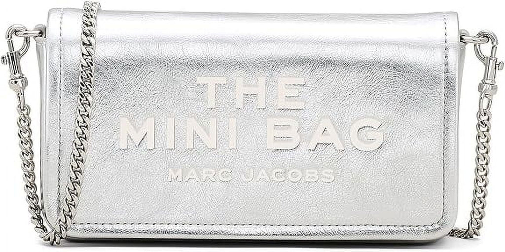 Marc Jacobs The Metallic Leather Chain Mini Bag - Silber