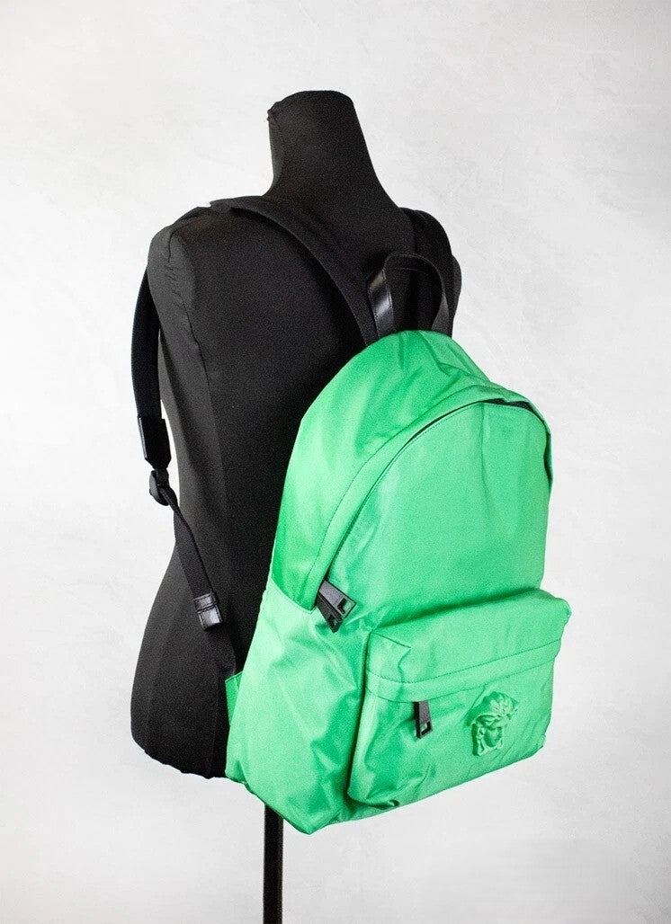 Versace Large Medusa Light Green Nylon Backpack
