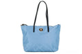 Versace Portuna Medusa Medium Top Handle Bag Cornflower Blue Nylon Leather