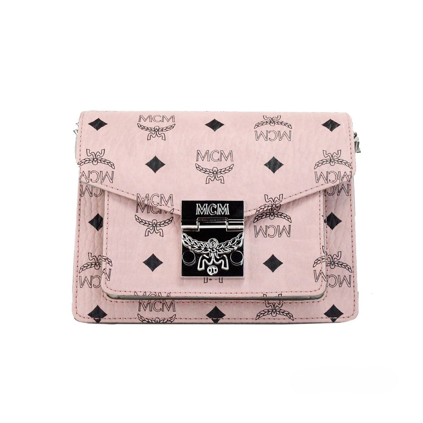 MCM Signature Patricia Leather Mini Flap Lock Shoulder Bag