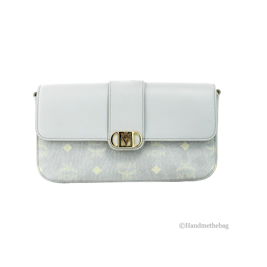MCM Kleine Mode Travia Umhängetasche aus genarbtem Visetos-Leder, als Crossbody und Clutch tragbar