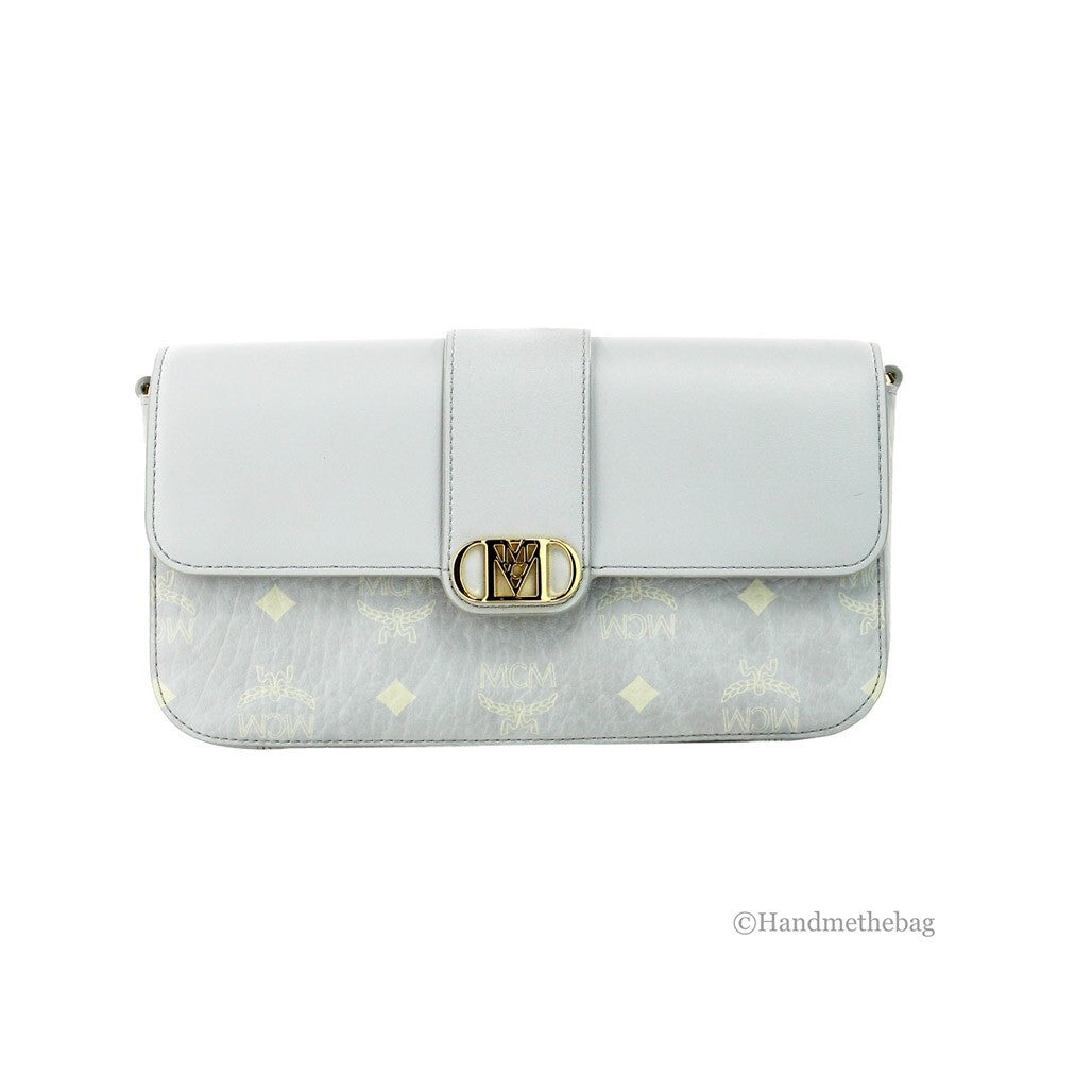 MCM Kleine Mode Travia Umhängetasche aus genarbtem Visetos-Leder, als Crossbody und Clutch tragbar