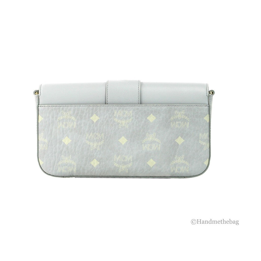 MCM Kleine Mode Travia Umhängetasche aus genarbtem Visetos-Leder, als Crossbody und Clutch tragbar