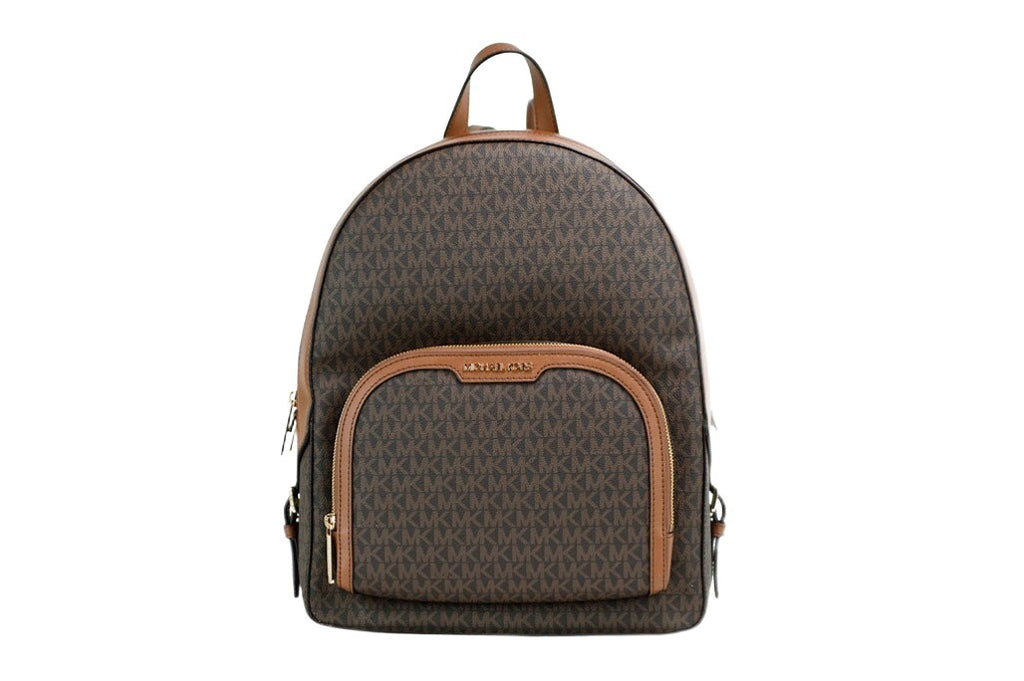 Michael Kors Jaycee Große braune Signature PVC Schultertasche Rucksack Bookbag