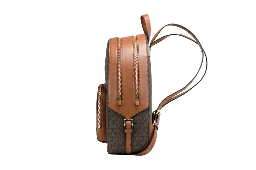 Michael Kors Jaycee Große braune Signature PVC Schultertasche Rucksack Bookbag