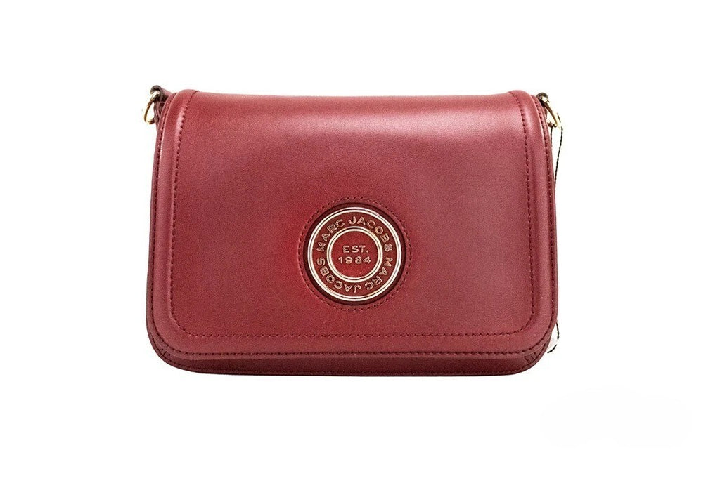 Marc Jacobs Medium Metal Signet Syrah Smooth Leather Flap Shoulder Bag