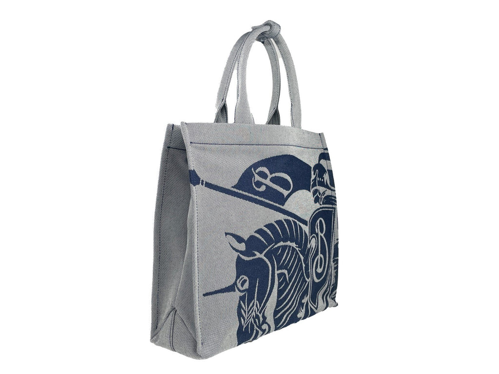 Burberry Navy EKD Canvas Tote Bag with Coin Purse
