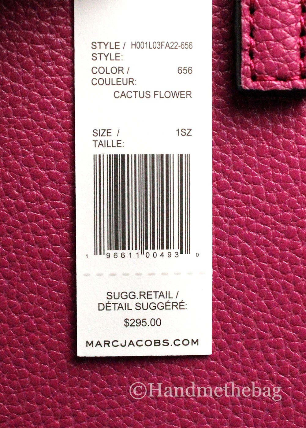 Marc Jacobs Mini Grind Kaktusblüte genarbtes Leder Umhängetasche Tote Bag