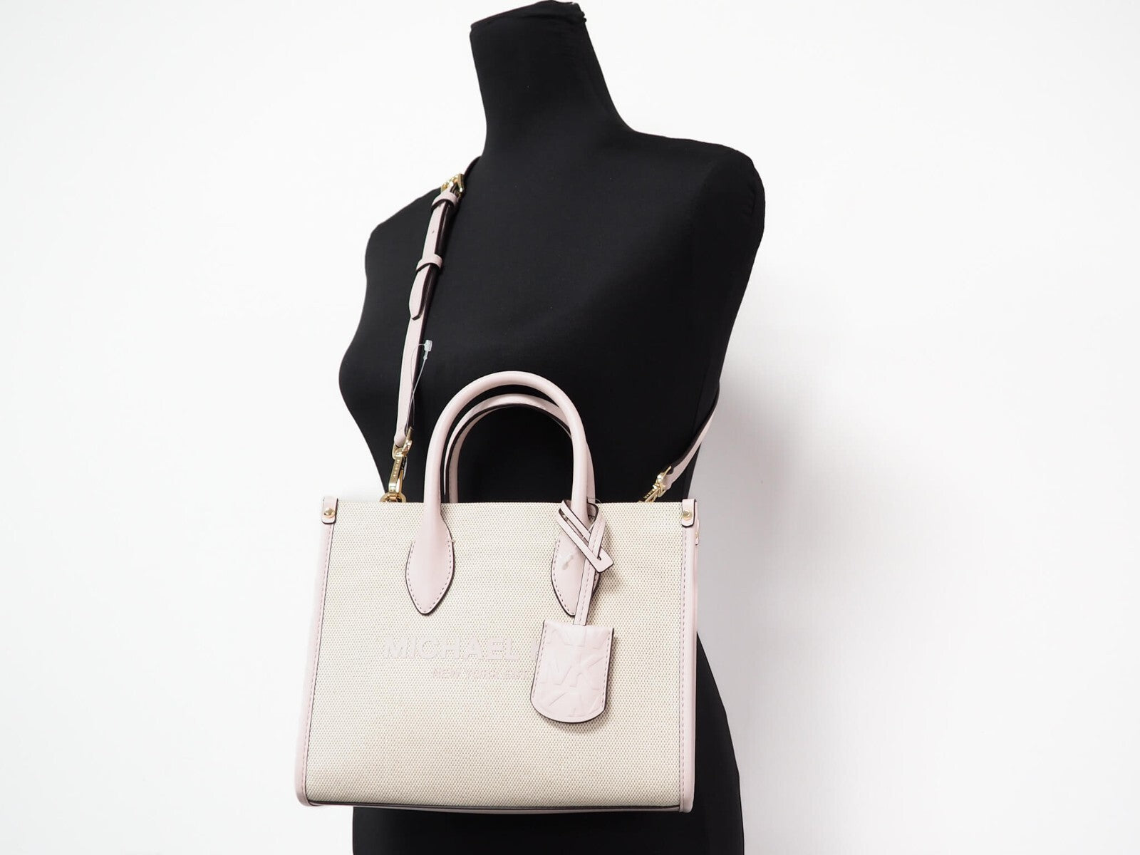 Michael Kors Mirella Small Powder Blush Canvas Shopper Umhängetasche Handtasche