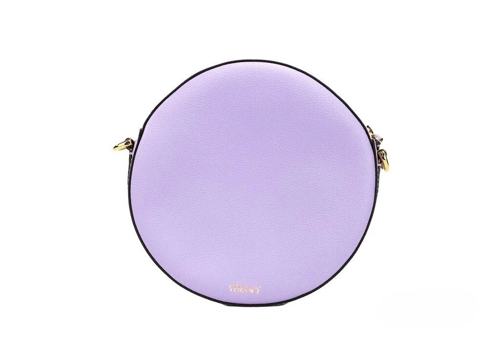 Versace Round Disco Flieder Leder Camera Case Umhängetasche Handtasche
