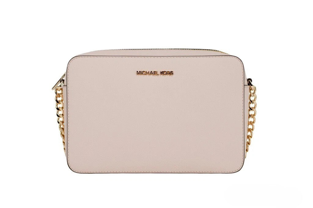 Michael Kors Damen Saffiano Leder East West Crossbody Handtasche mit 2 Steckfächern, Blush