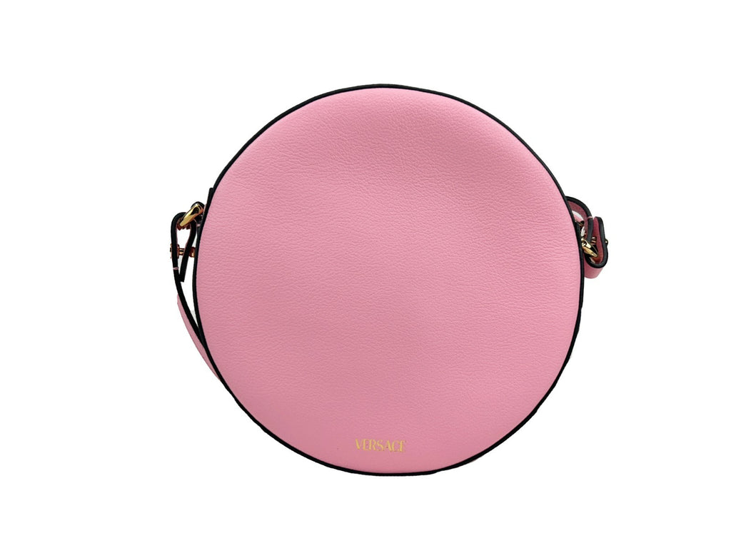 Versace Round Disco Leather Camera Crossbody Bag