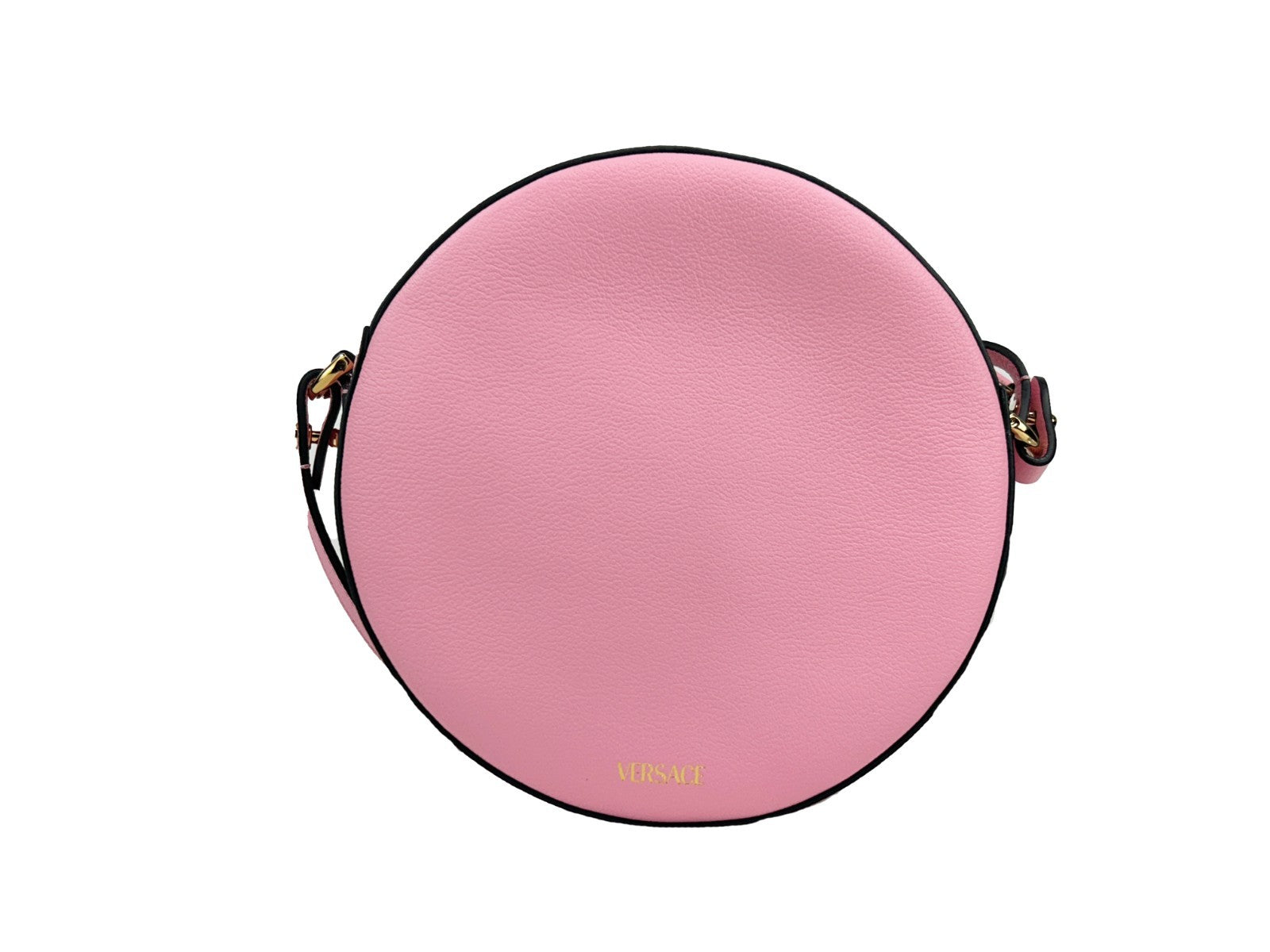 Versace Round Disco Leather Camera Crossbody Bag