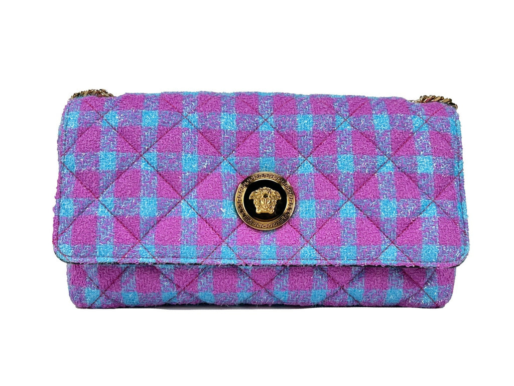 Versace Schultertasche aus Wolle und Lurex, mittelgroß