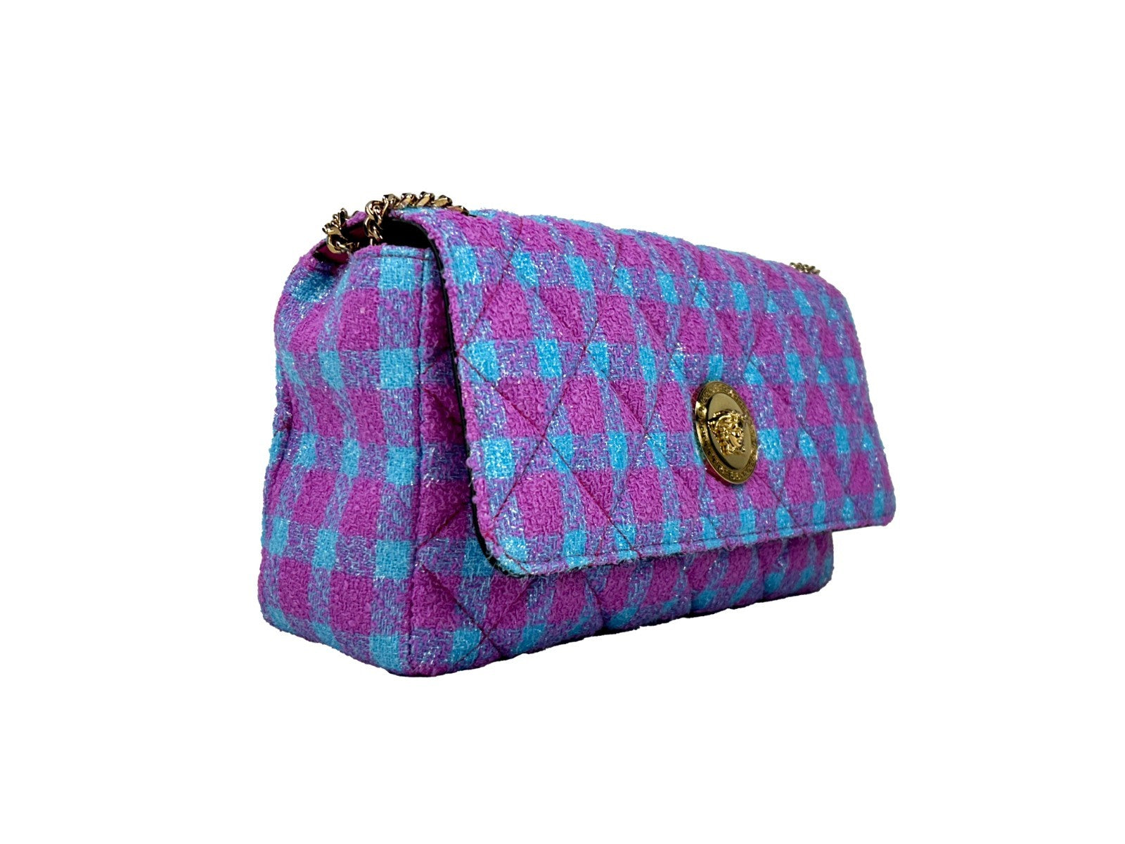 Versace Schultertasche aus Wolle und Lurex, mittelgroß