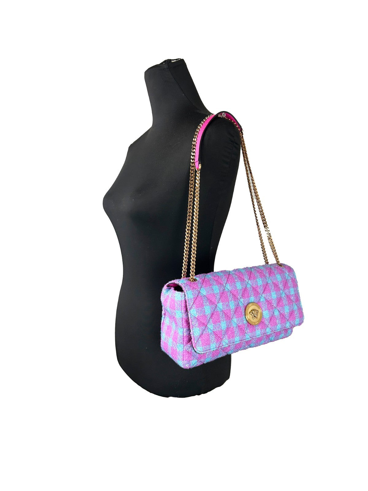 Versace Schultertasche aus Wolle und Lurex, mittelgroß