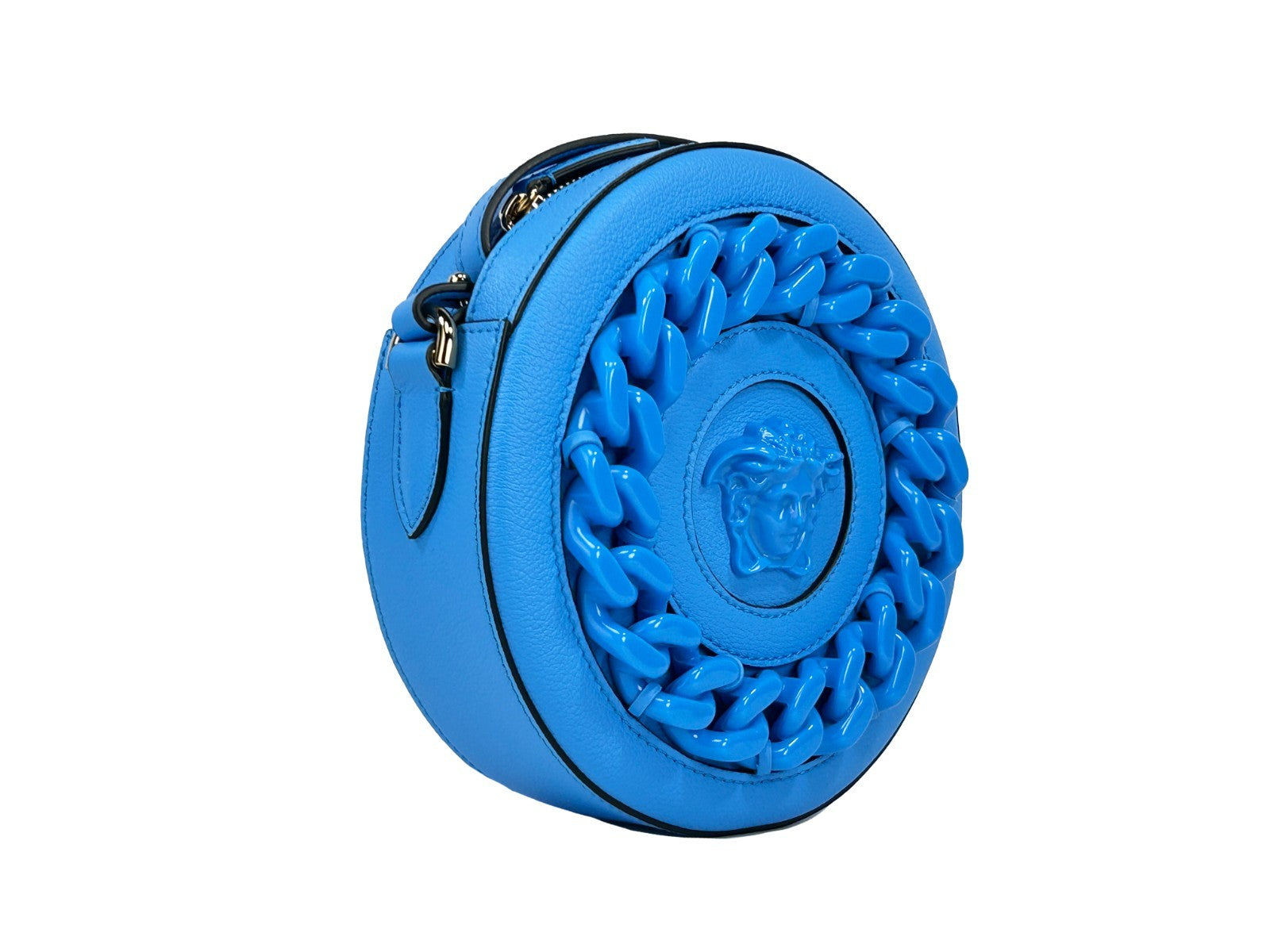 Versace Runde Disco Leder Kamera-Tasche Umhängetasche