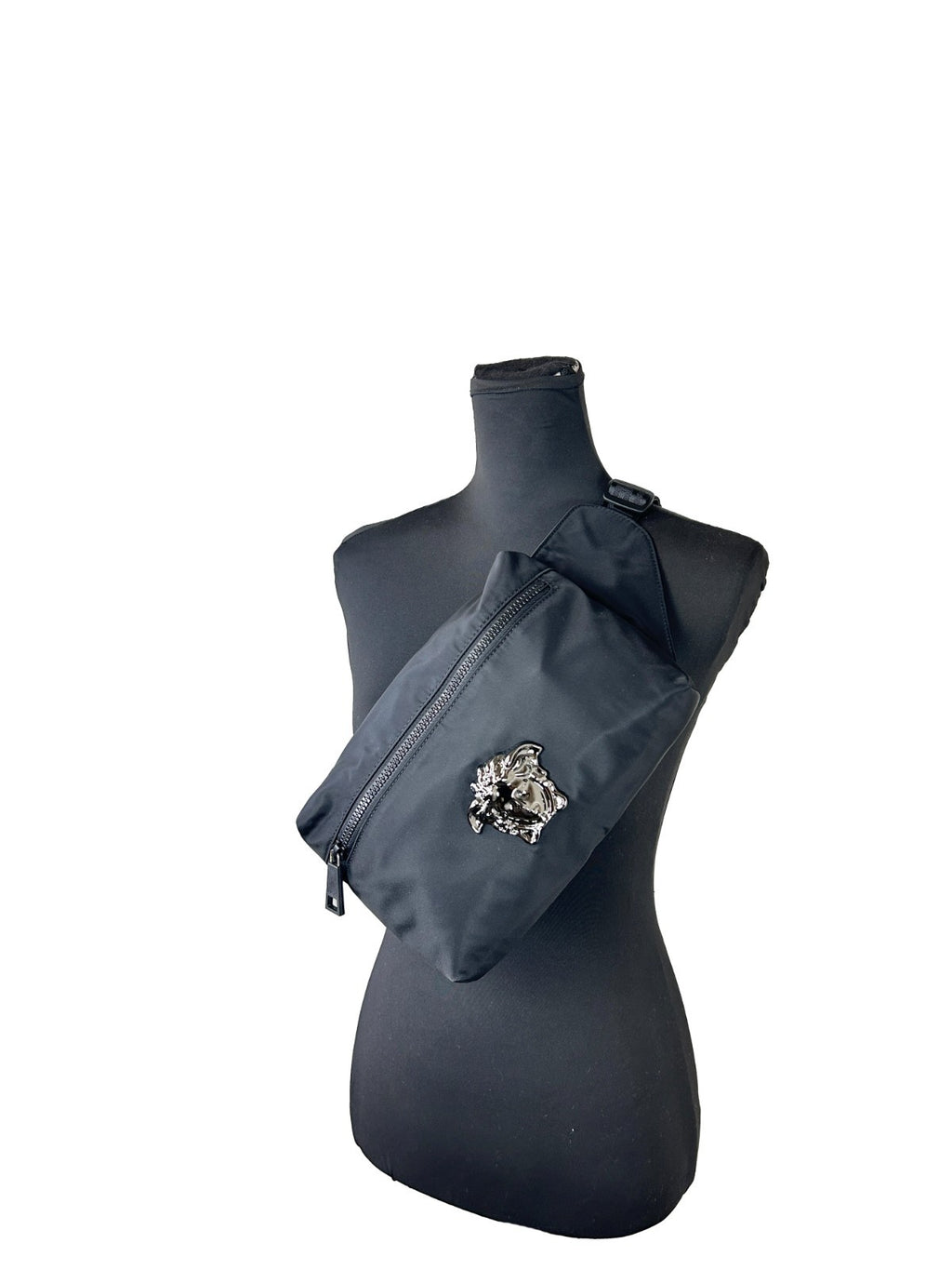 Versace Medusa Gürteltasche aus schwarzem Nylon