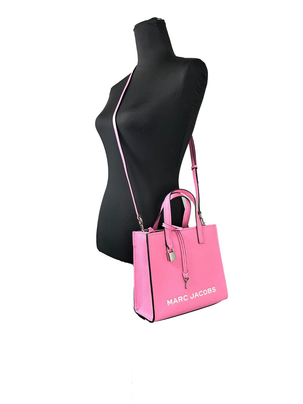Marc Jacobs Mini Grind Tasche aus rosafarbenem Leder mit Umhängegurt